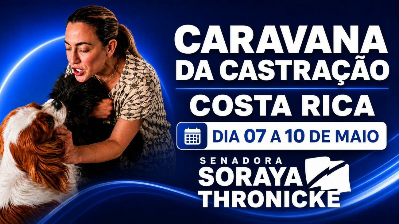 Ilustração da notícia Inscreva seu pet: Senadora Soraya Thronicke leva Caravana da Castração com 320 vagas em Costa Rica nesta quarta-feira da MS Todo dia